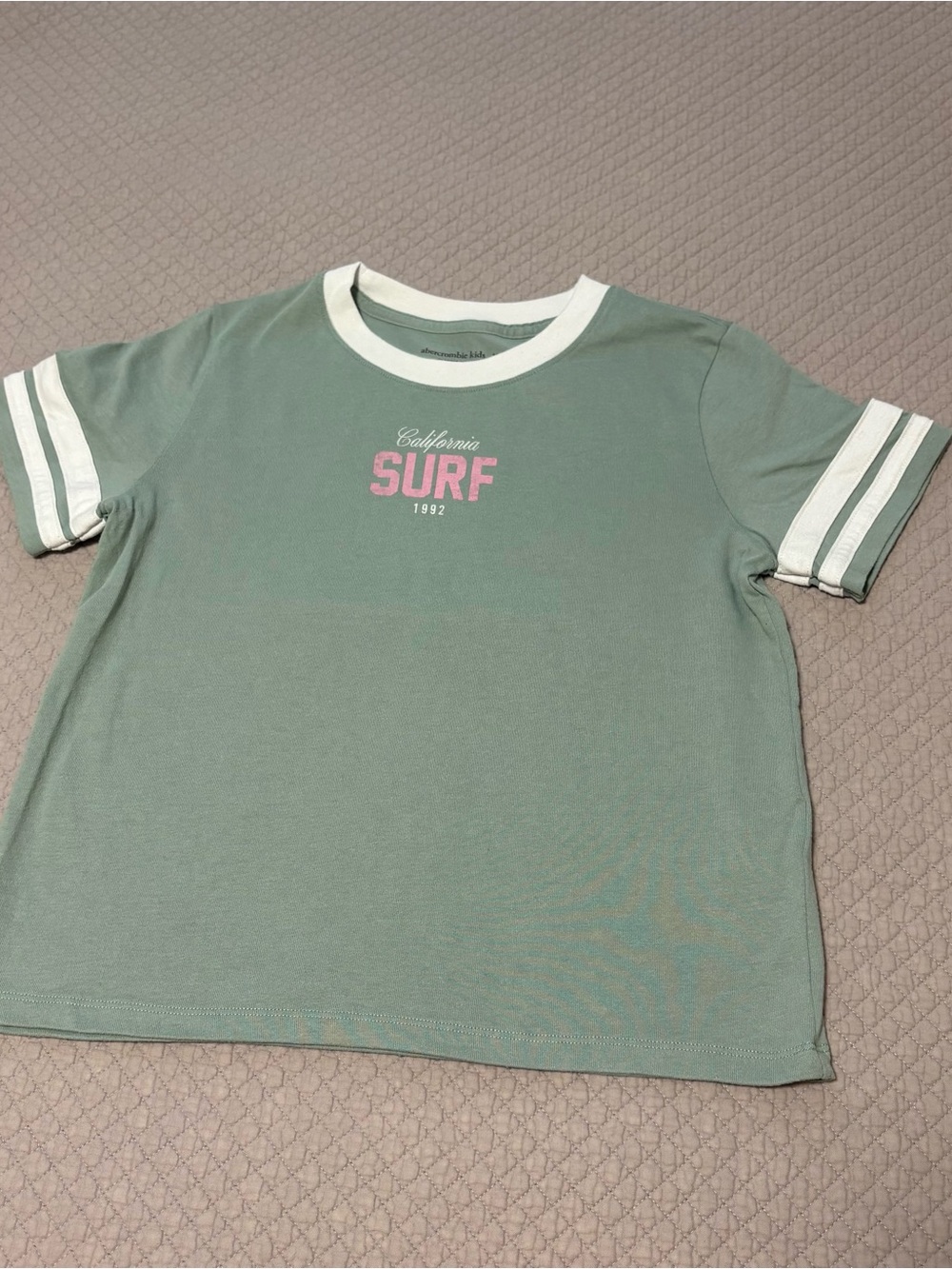 Abercrombie Kids 'California Surf' Green Ringer Tee